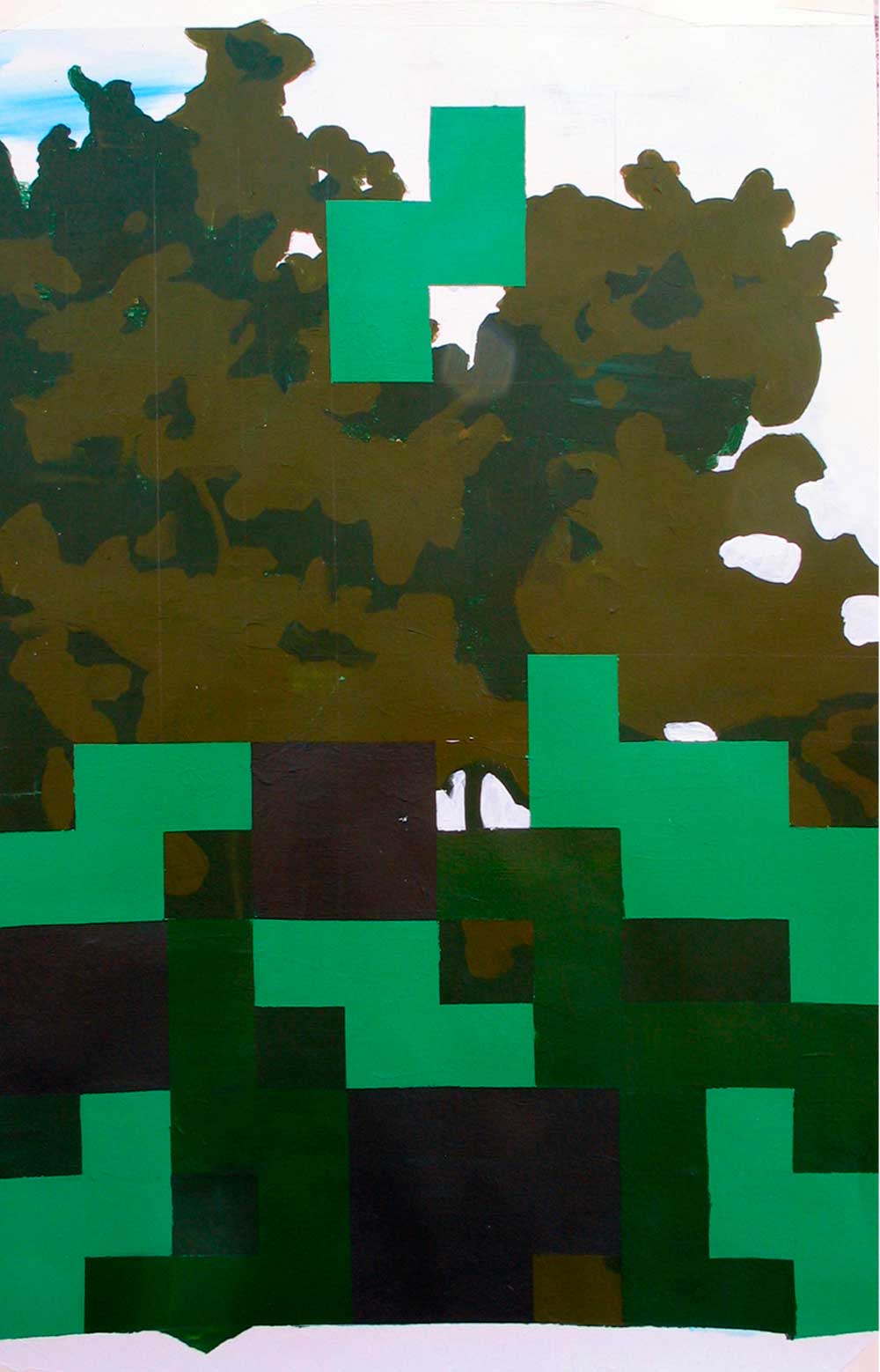 © Ana Barriga | El juego I, 2011. Acrílico sobre papel, 70 x 50 cm. 