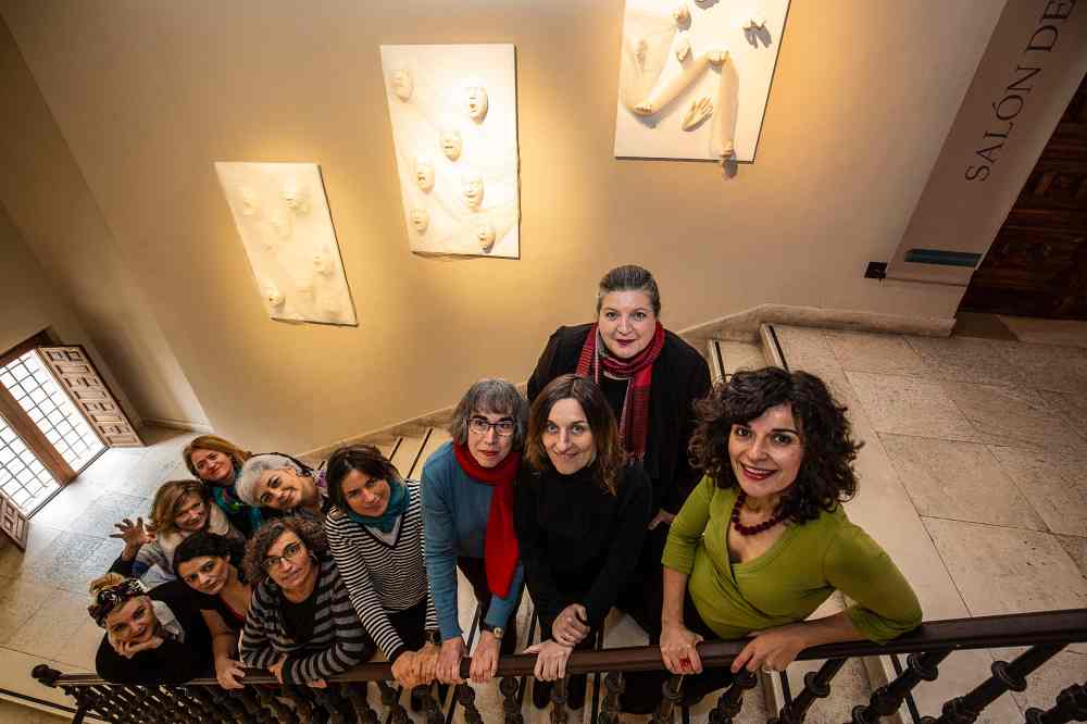Colectivo de mujeres artistas MUART.G con la obra titulada "el grito" cedida al museo de guadalajara,