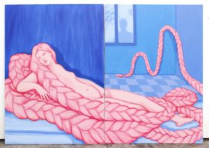 Une autre Venus, oil on canvas, 130x100cm, 2018| Lise Stoufflet | Alba Herrero | Mujeres Mirando Mujeres