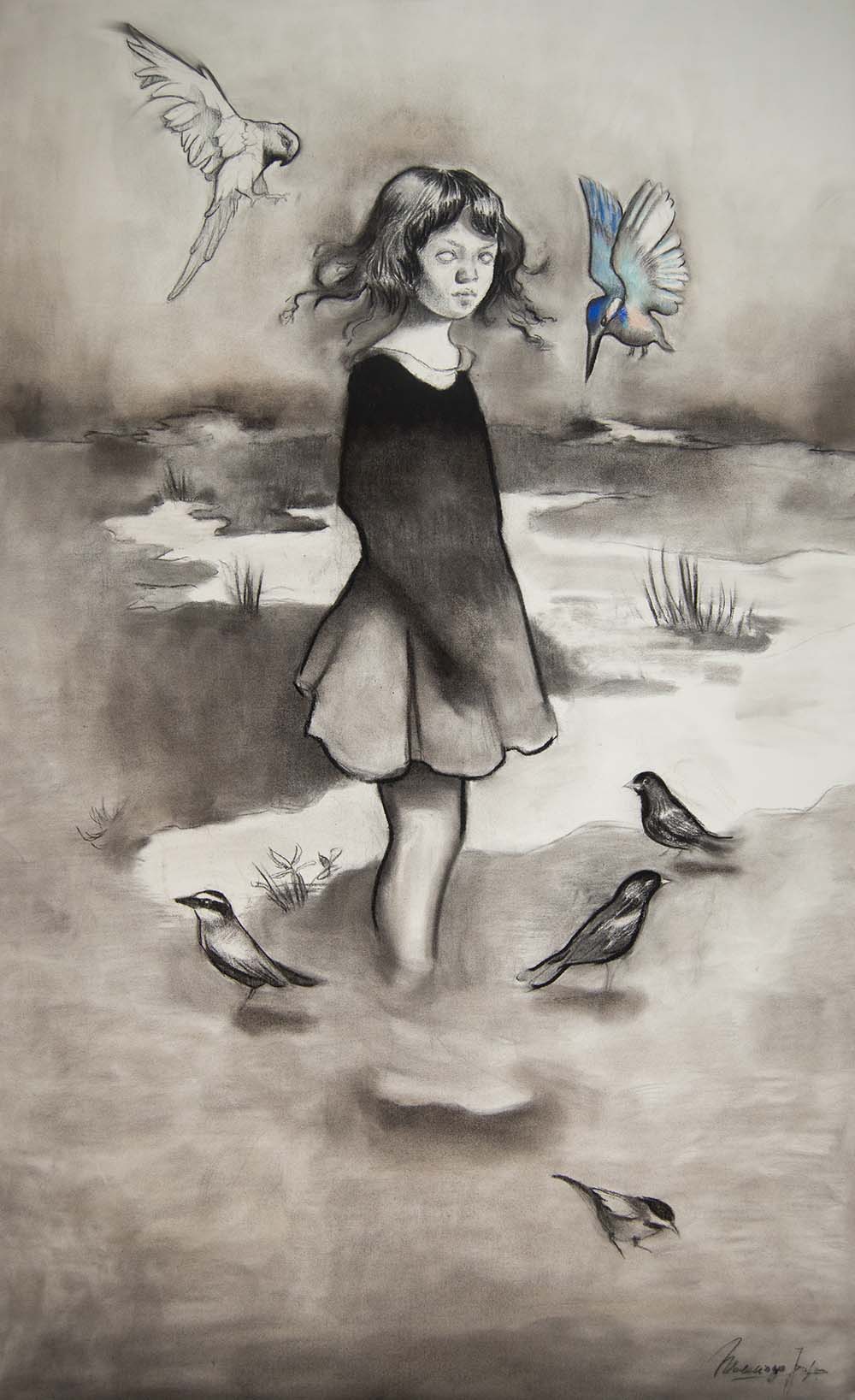 La niña de los pájaros, Josefina Madariaga | Mujeres Mirando Mujeres | Cecilia Medina